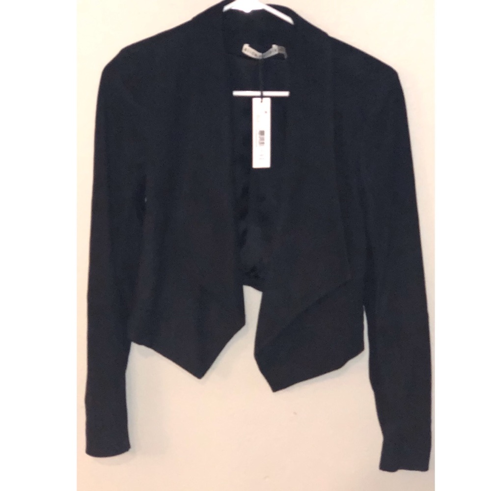 Alice and Olivia Henry suede open front jacket